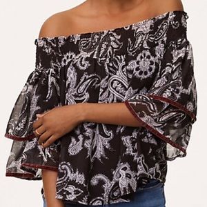 NWT Loft Paisley Off The Shoulder Top